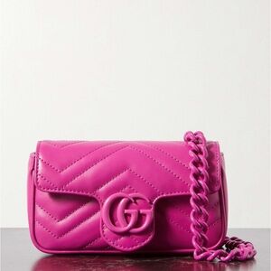 Gucci Gg Marmont Belt Bag Chain Fuchsia Pink women's bag
